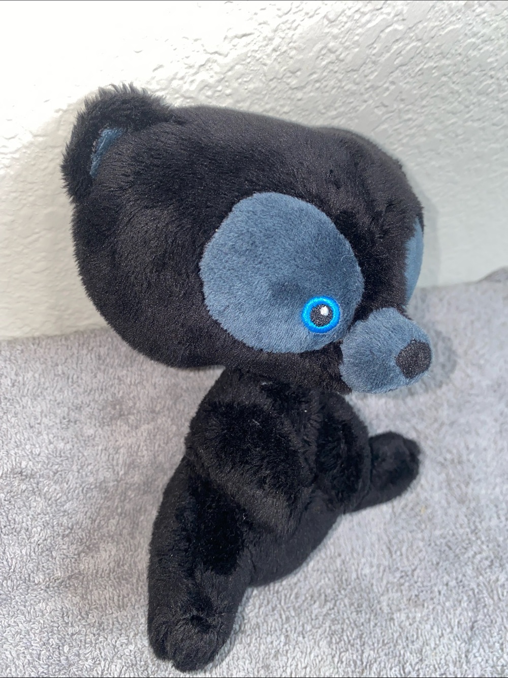 💋Brave Black Bear Cub 7” Blue Eyes Plush Stuffed Animal Collectible! - Picture 2 of 7